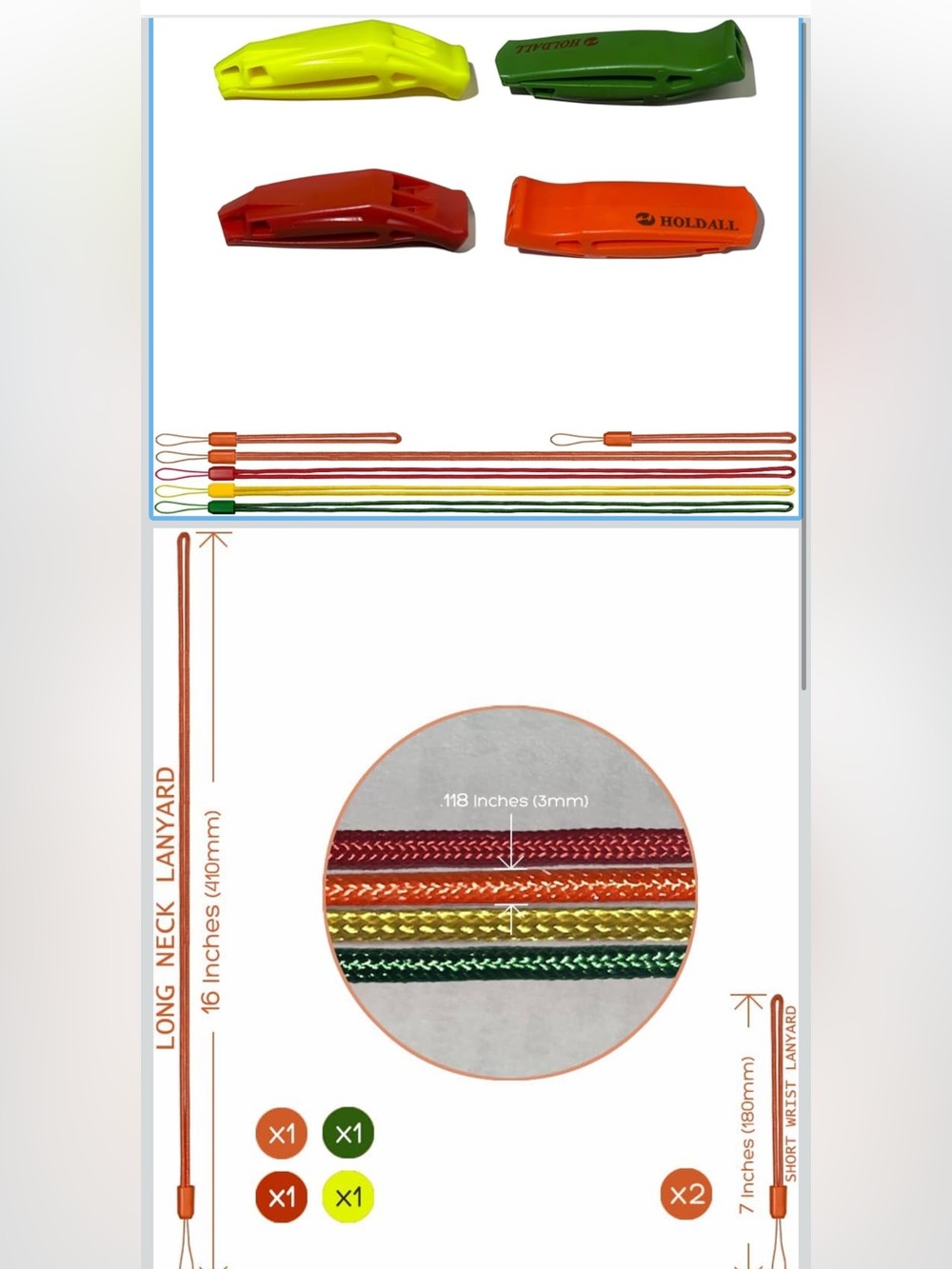 NIP Emergency Safety Whistle with Lanyard, Loud Pea-Less Survival Whistles